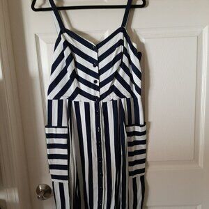 Emily and Fin Layla dress in nautical stripe, size large NWT